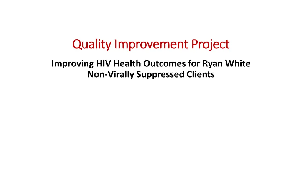 quality improvement project quality improvement