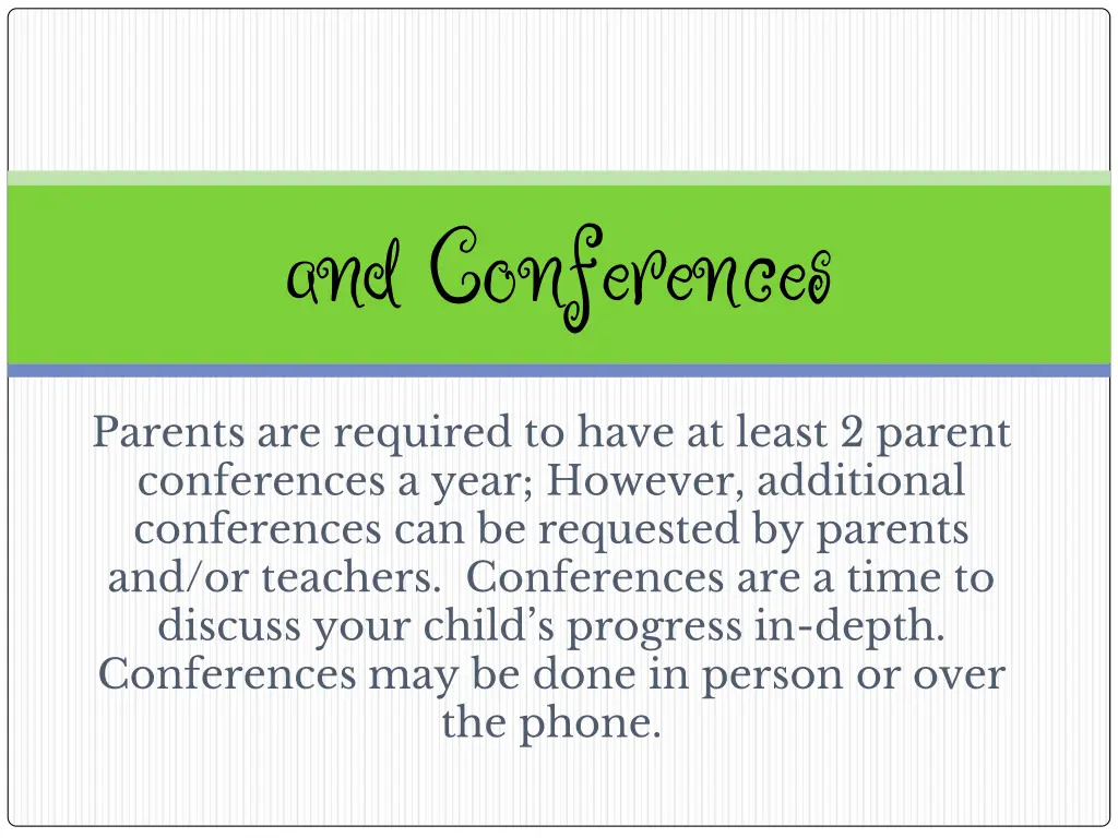 and conferences
