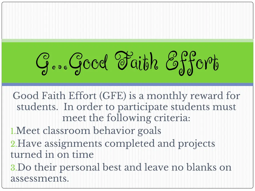 g good faith effort