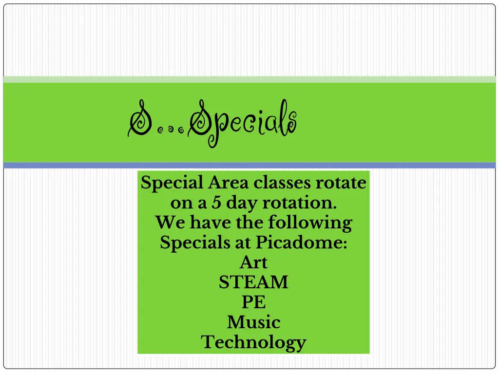 s specials