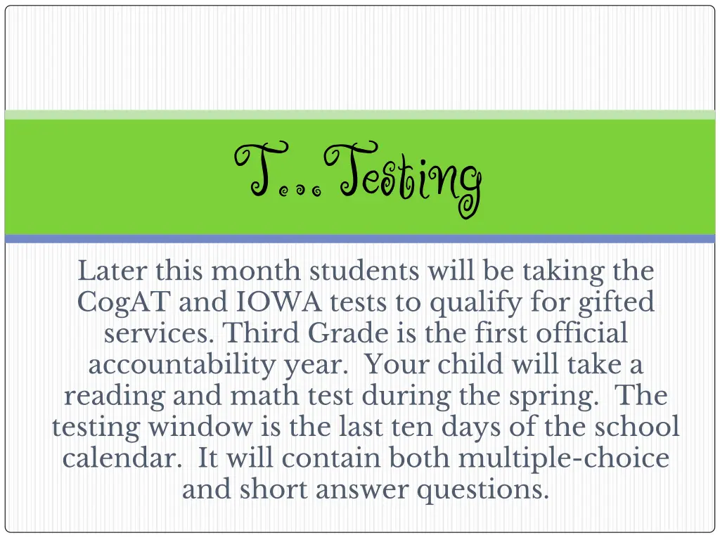 t testing