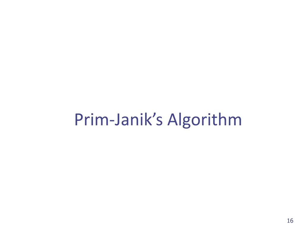 prim janik s algorithm