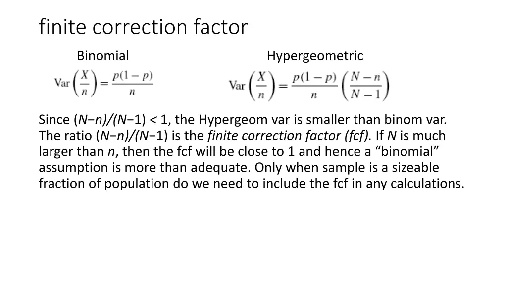 finite correction factor