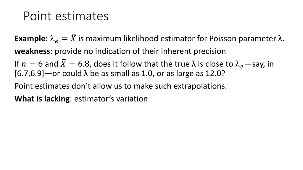 point estimates