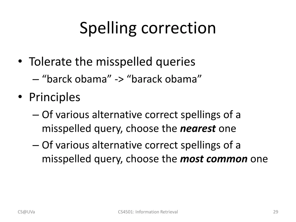spelling correction