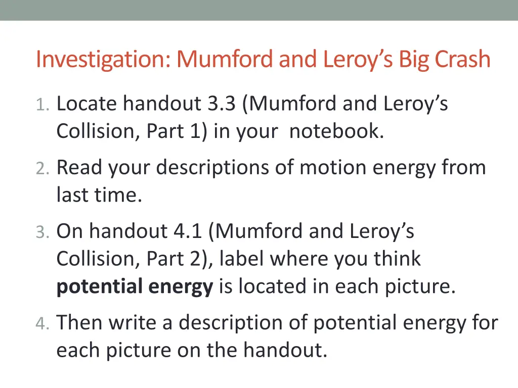 investigation mumford and leroy s big crash