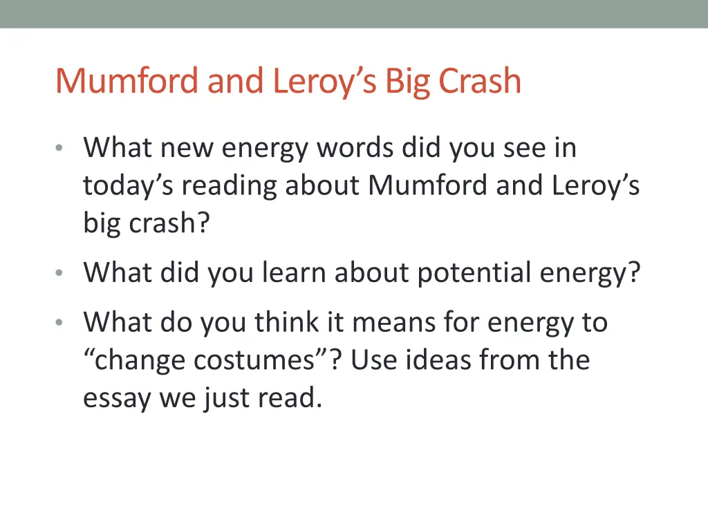 mumford and leroy s big crash