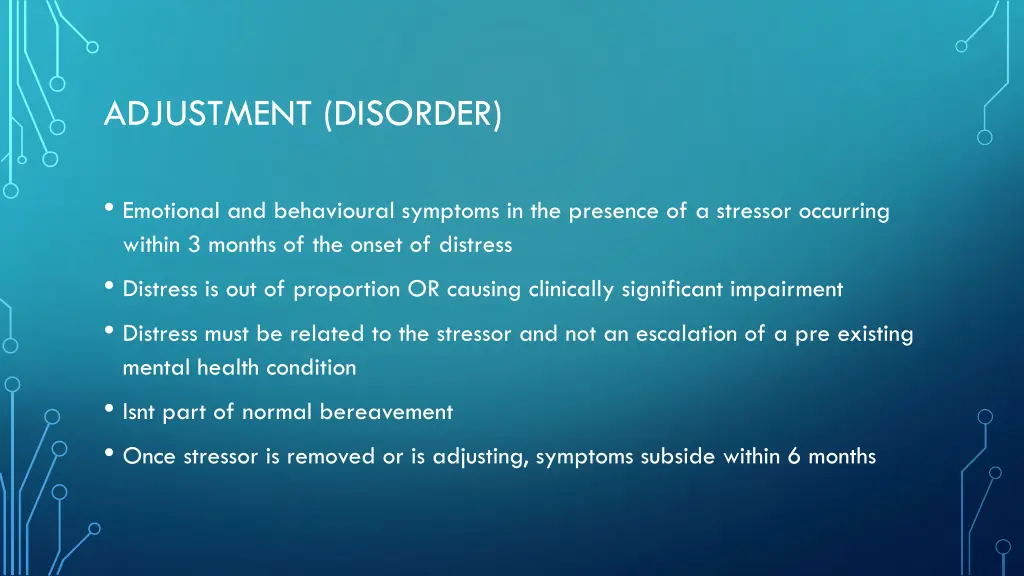 adjustment disorder