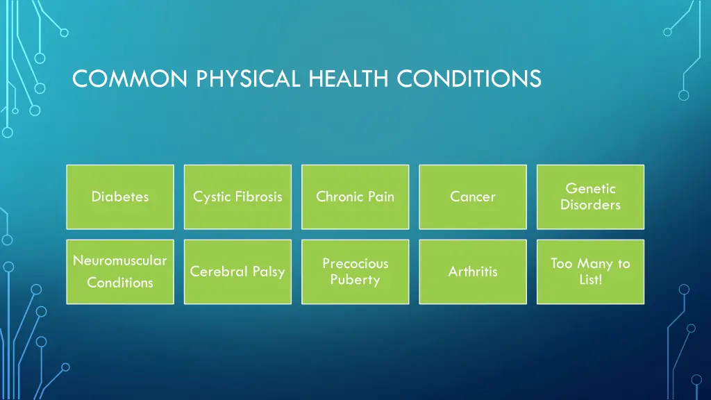 common physical health conditions