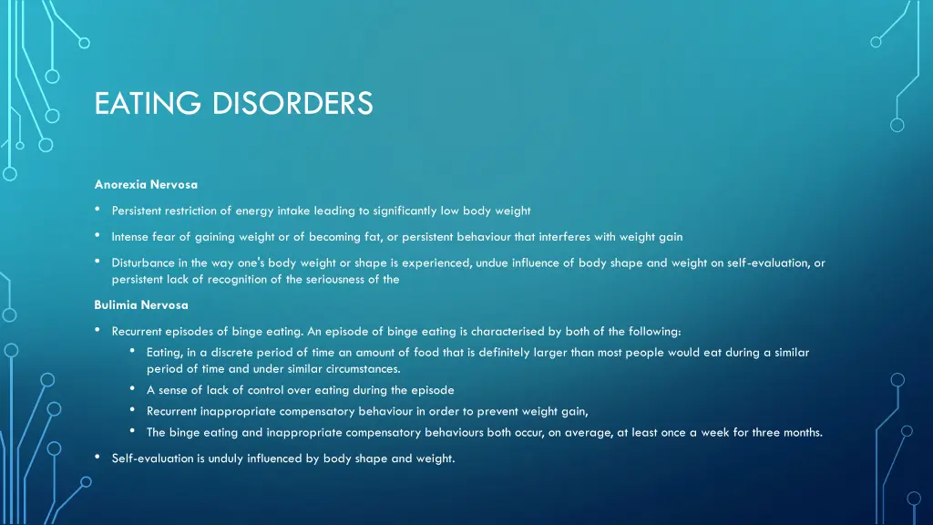 eating disorders