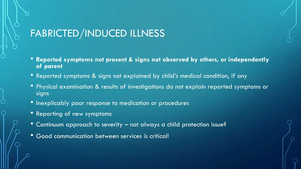 fabricted induced illness