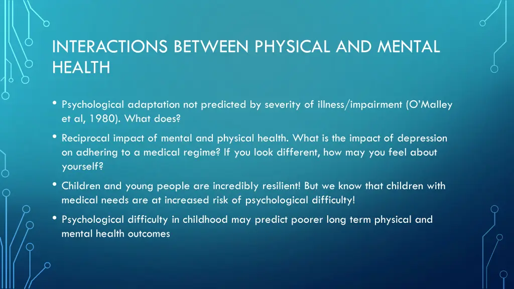 interactions between physical and mental health