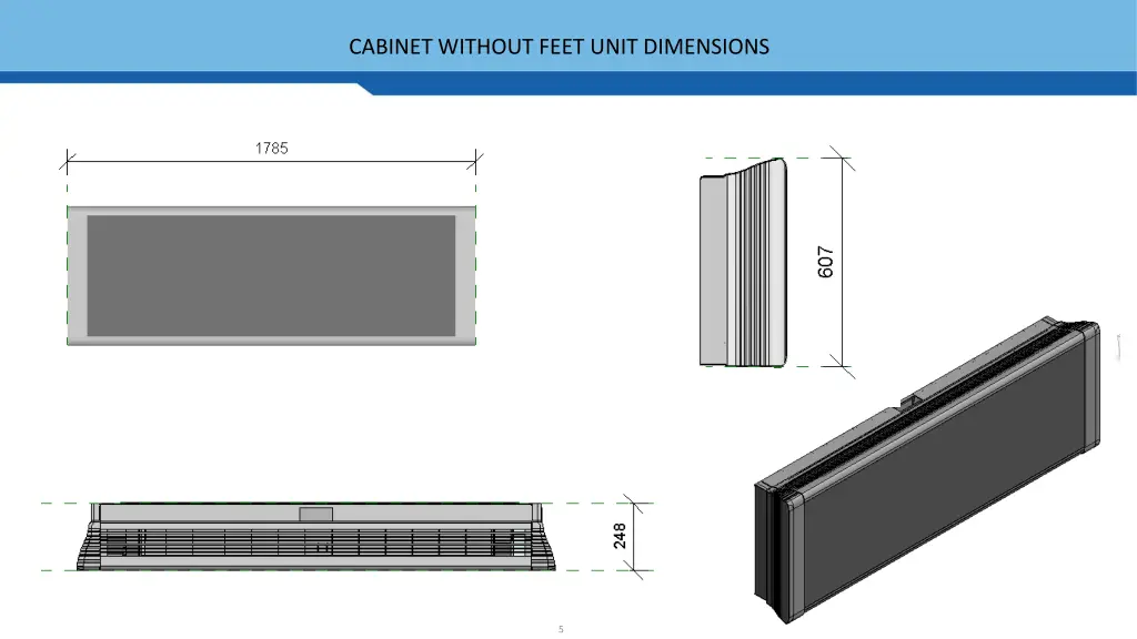 cabinet without feet unit dimensions