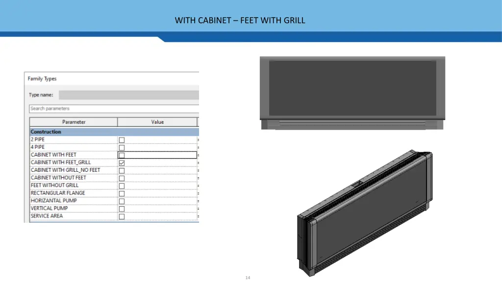 with cabinet feet with grill