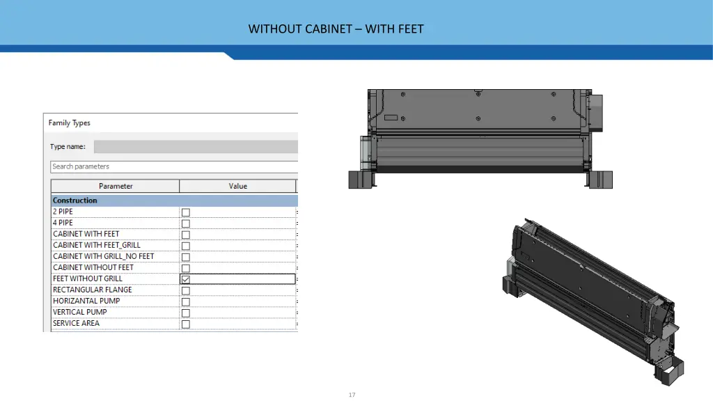 without cabinet with feet