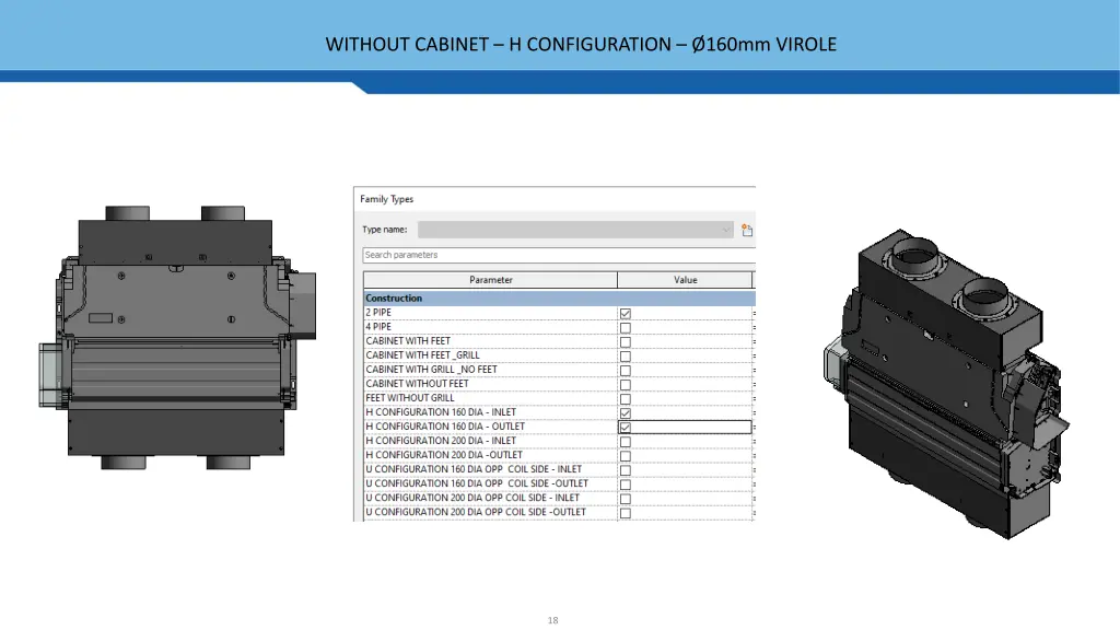 without cabinet h configuration 160mm virole