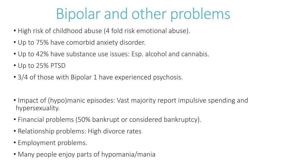 bipolar and other problems high risk of childhood