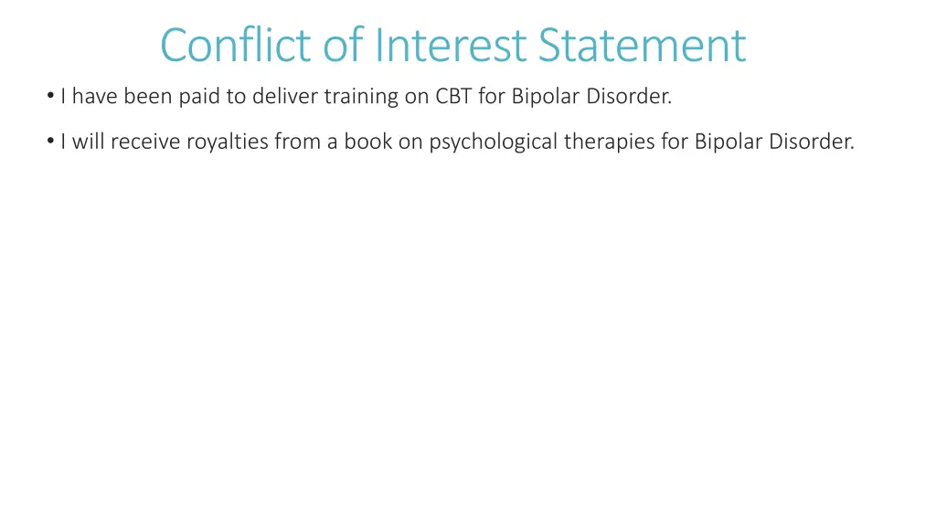 conflict of interest statement i have been paid