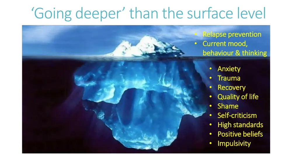 going deeper than the surface level