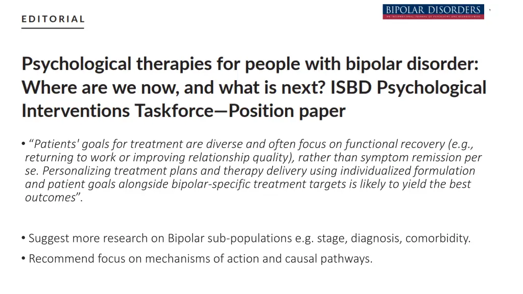 patients goals for treatment are diverse