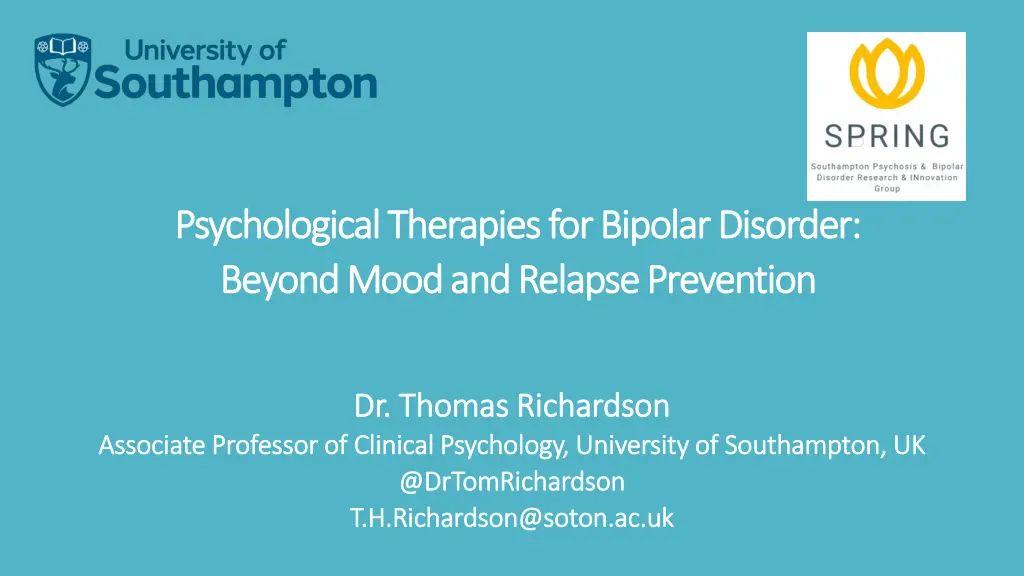 psychological therapies for bipolar disorder