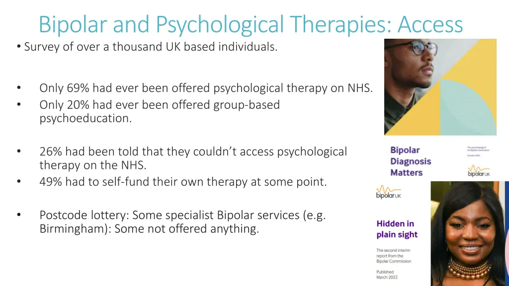 bipolar and psychological therapies access survey