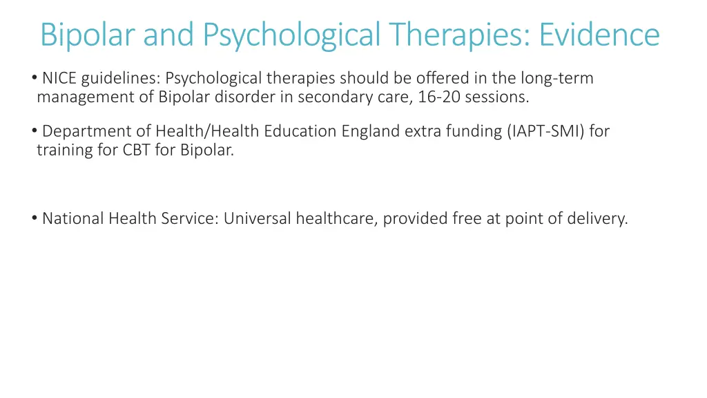 bipolar and psychological therapies evidence 1