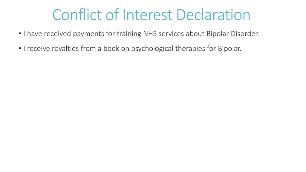 conflict of interest declaration