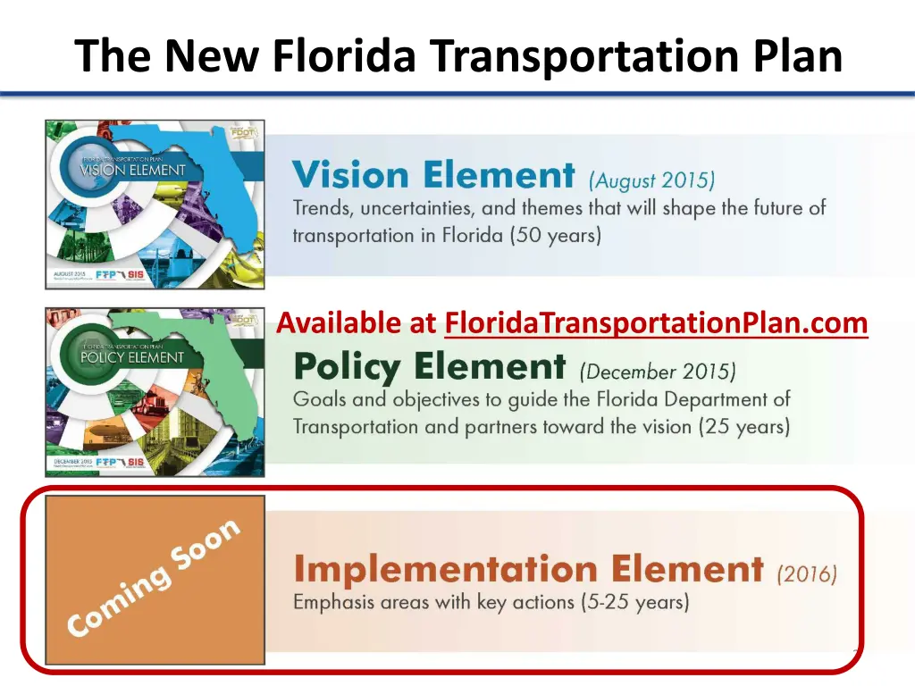 the new florida transportation plan