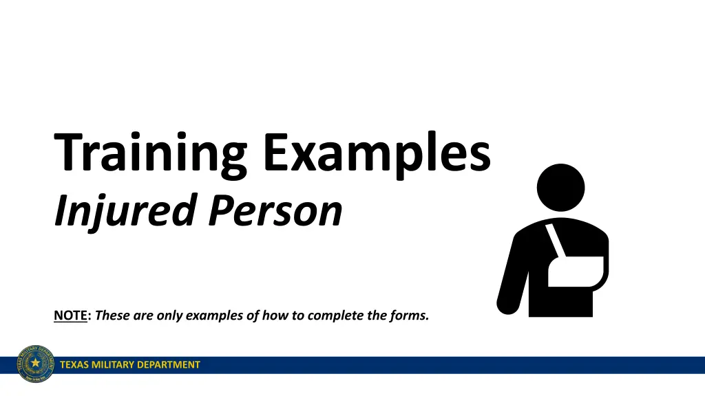 training examples injured person