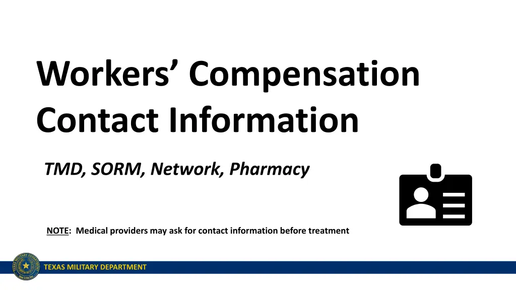 workers compensation contact information tmd sorm