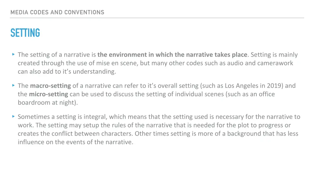 media codes and conventions