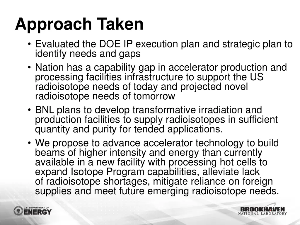 approach taken evaluated the doe ip execution