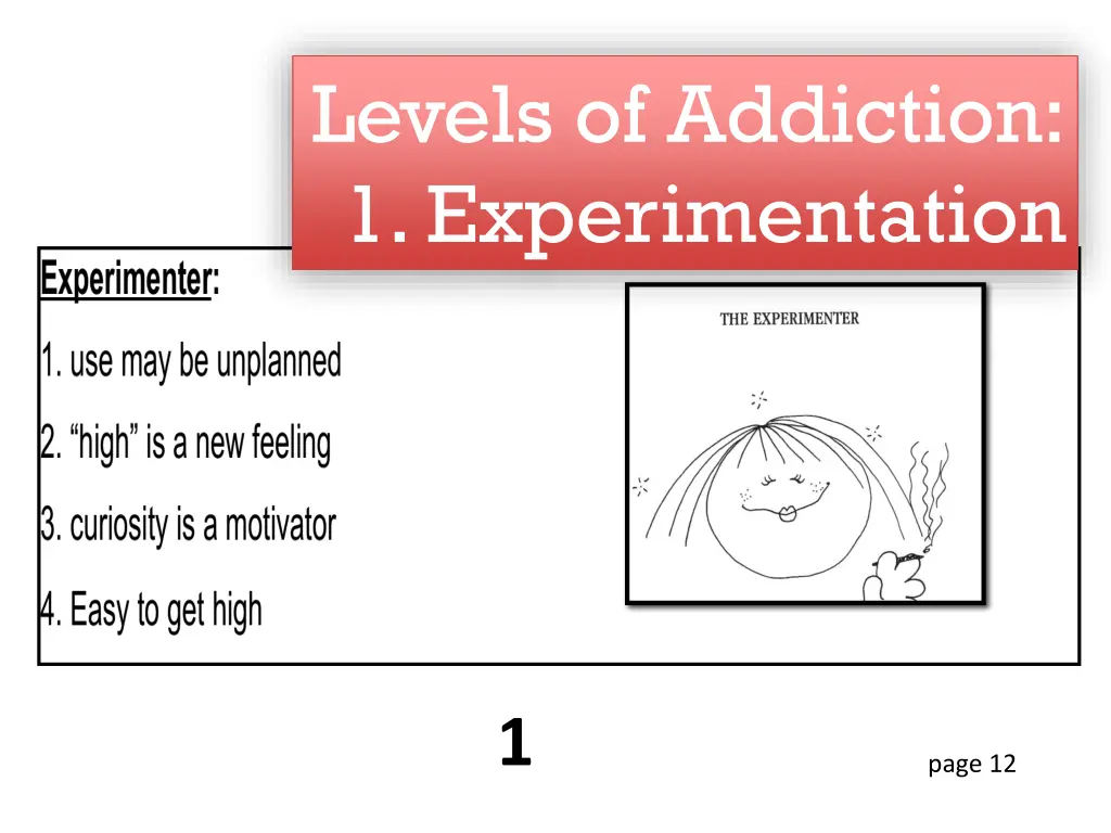 levels of addiction 1 experimentation