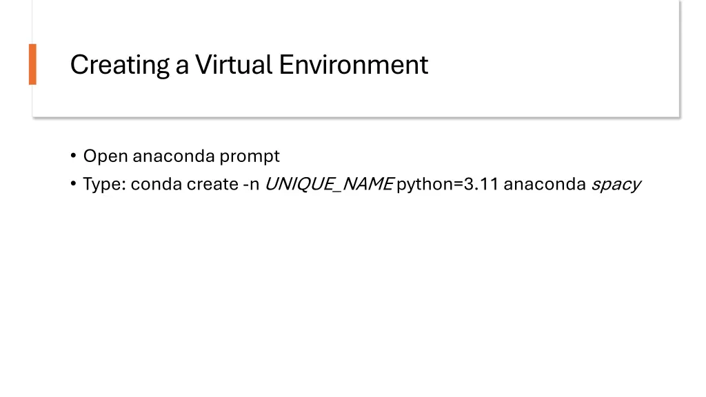 creating a virtual environment