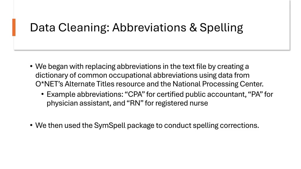 data cleaning abbreviations spelling