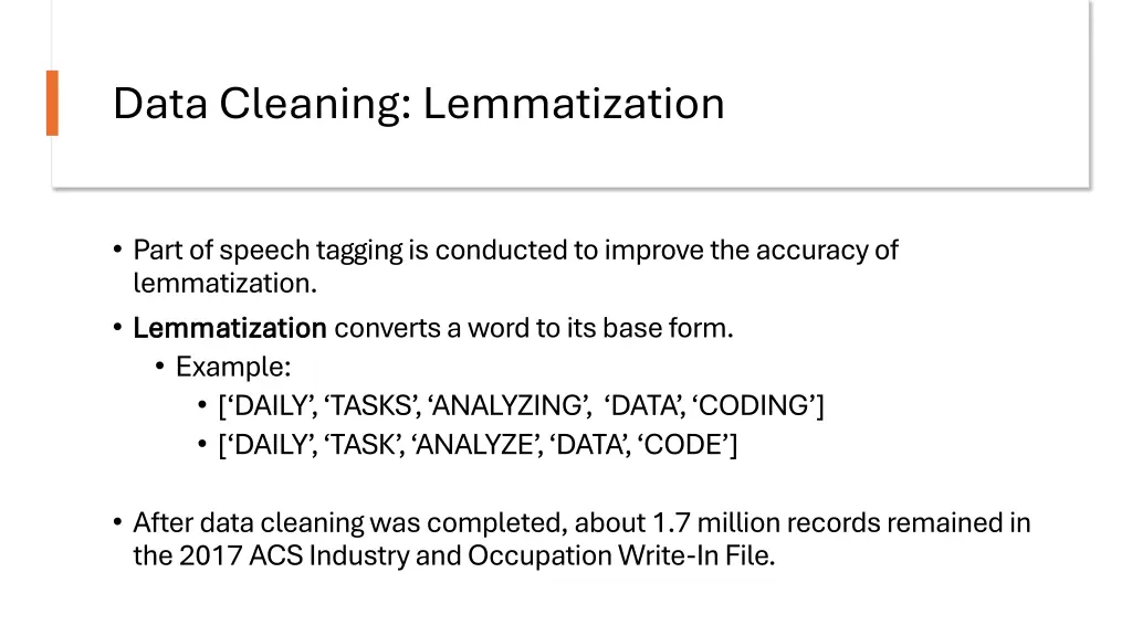 data cleaning lemmatization