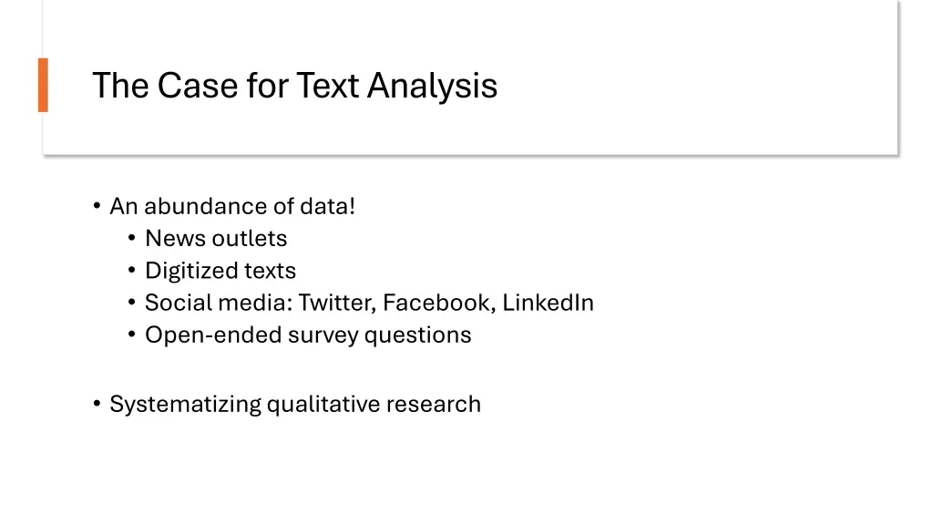 the case for text analysis