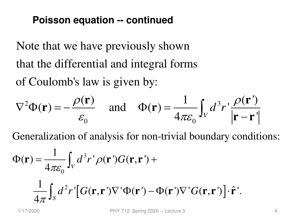 poisson equation continued