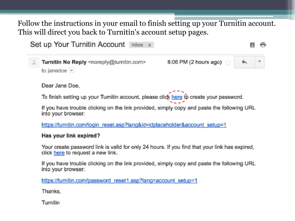 follow the instructions in your email to finish