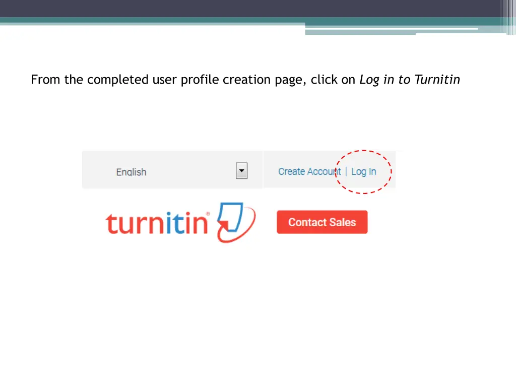 from the completed user profile creation page