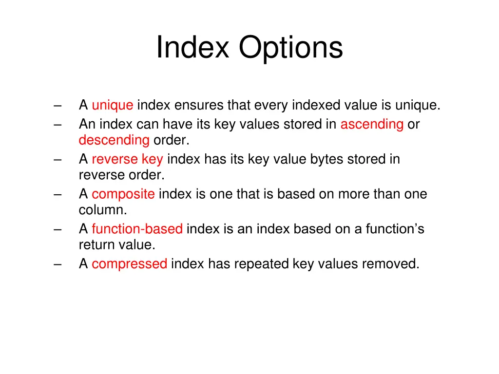 index options