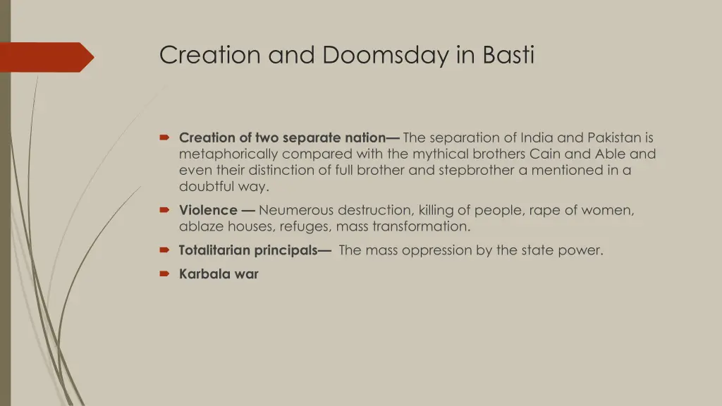 creation and doomsday in basti 2