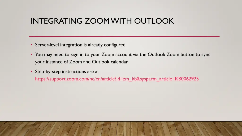 integrating zoom with outlook