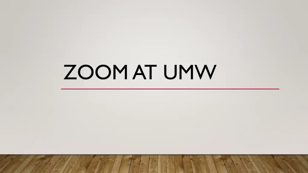 zoom at umw