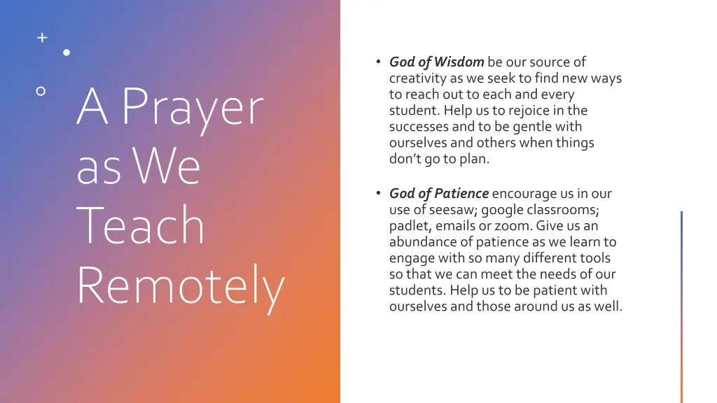 a prayer as we teach remotely