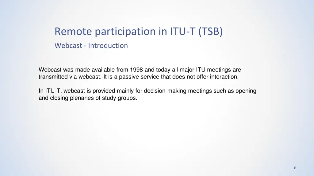 remote participation in itu t tsb 1