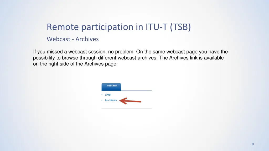 remote participation in itu t tsb 3