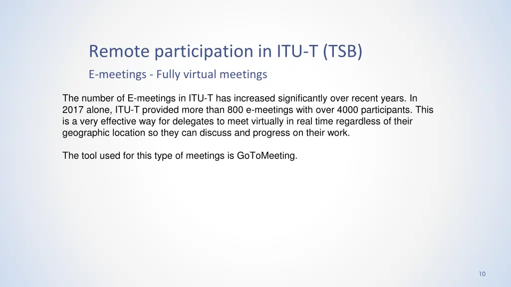 remote participation in itu t tsb 5