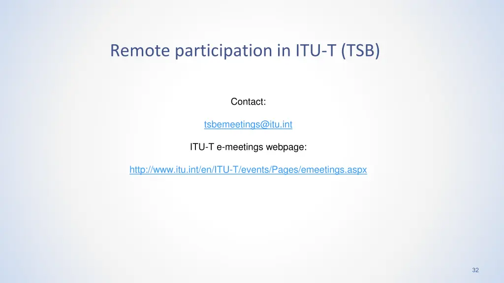 remote participation in itu t tsb 6